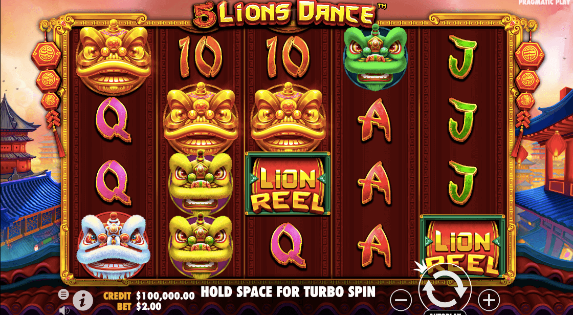 5 Lions Dance Slot Bonus