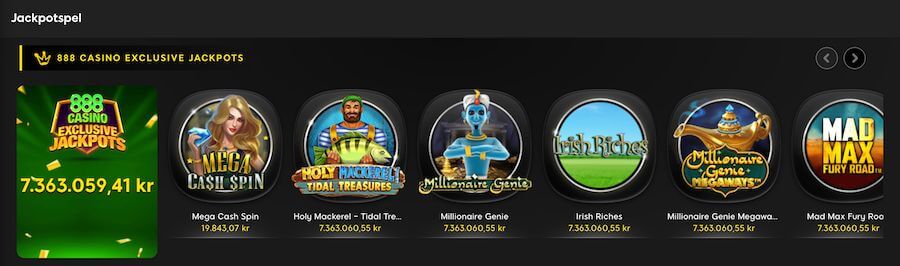 Jackpottar på 888 Casino