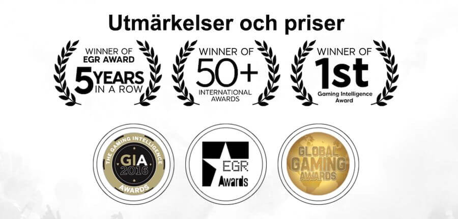Priser som 888 vunnit