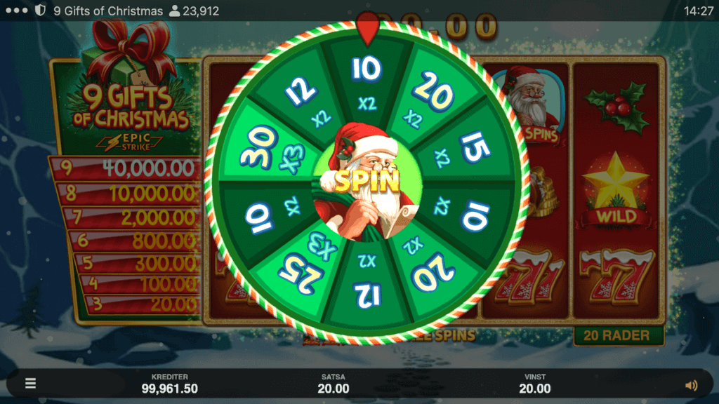 9 Gifts of Christmas Free Spins