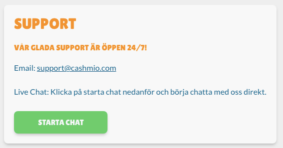 Cashmio kundtjänst