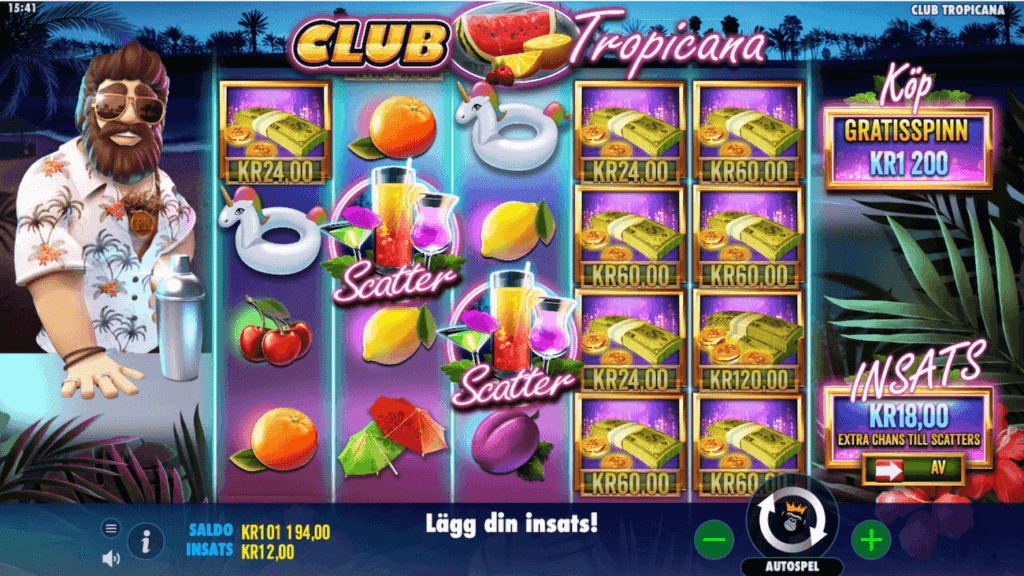 Snygg grafik i Club Tropicana