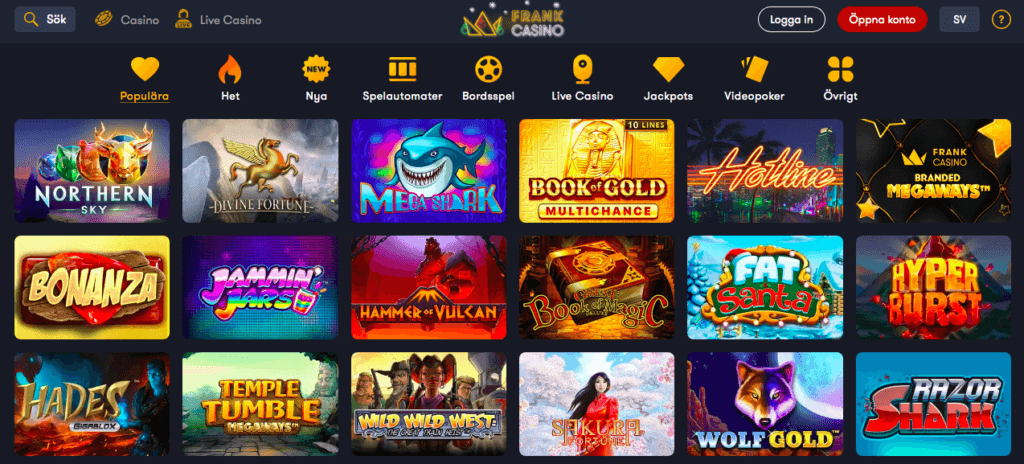 frank online casino slots