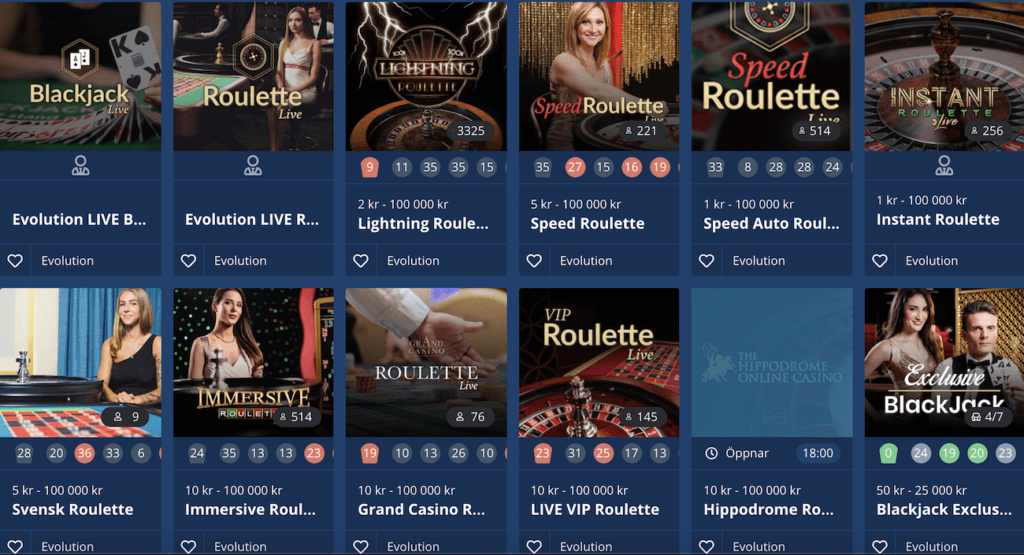 Hajper Live Casino