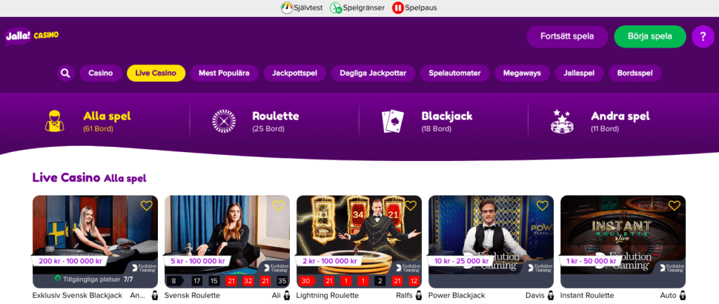 Jalla casino online
