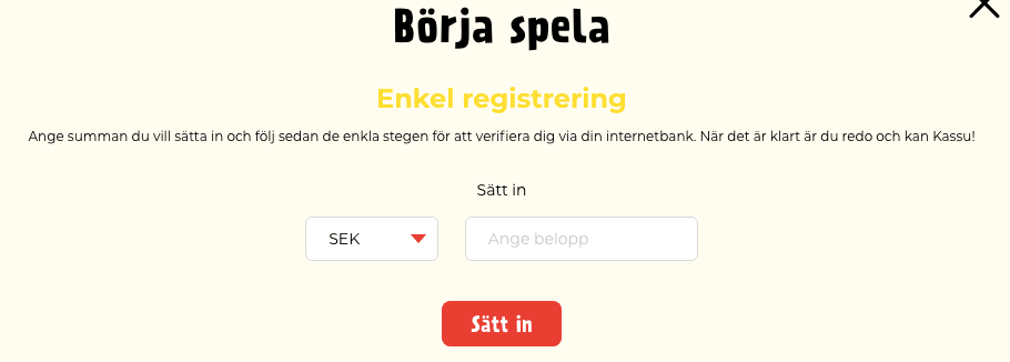 Kassu Casino Skapa konto