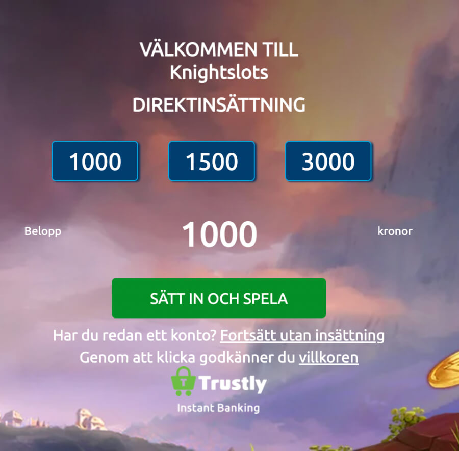 Öppna konto hos Knightslots med BankID