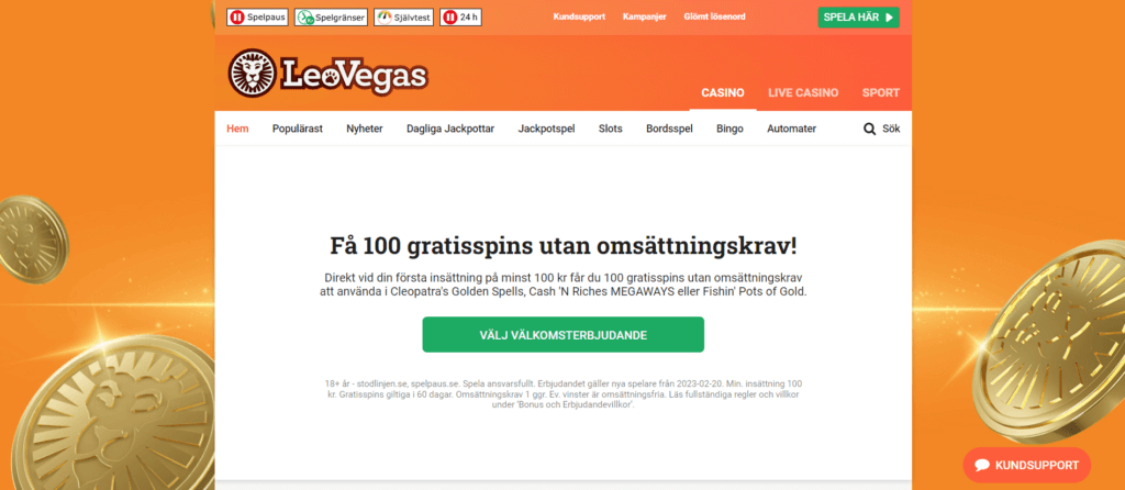 LeoVegas välkomstbonus