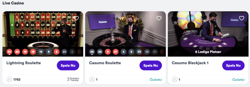 Casumo Live Casino