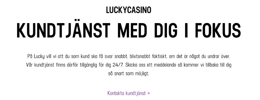 Lucky Casino kundtjänst