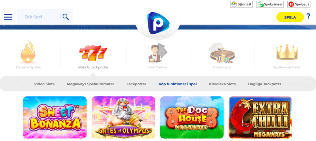 Köp funktioner i slots hos Peela Casino.