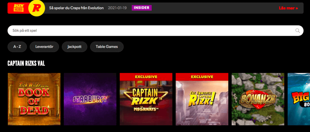 Rizk slots.