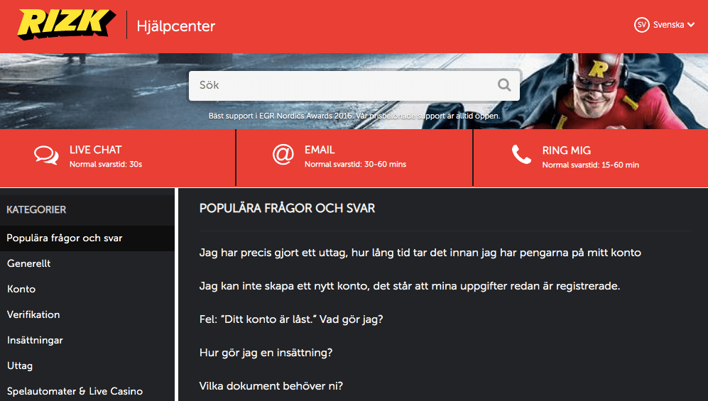 Rizk support.