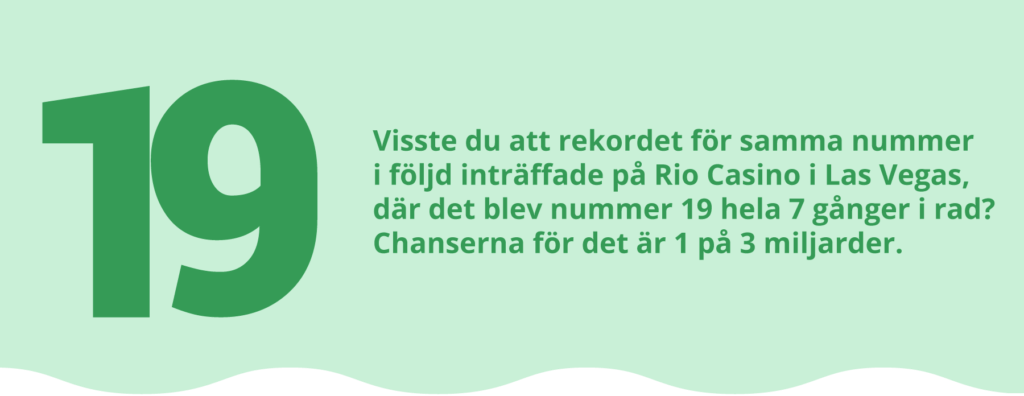 Chansen att få samma nummer i Roulette rekord