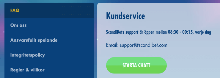 Scandibet support.