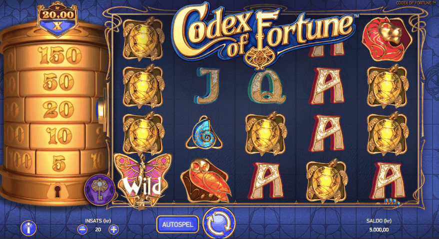 Codex of Fortune spelplan. 