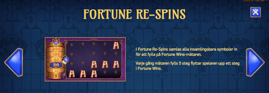 Codex of Fortune re-spins.