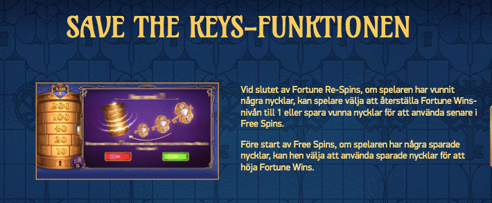 Codex of Fortune samla nycklar. 