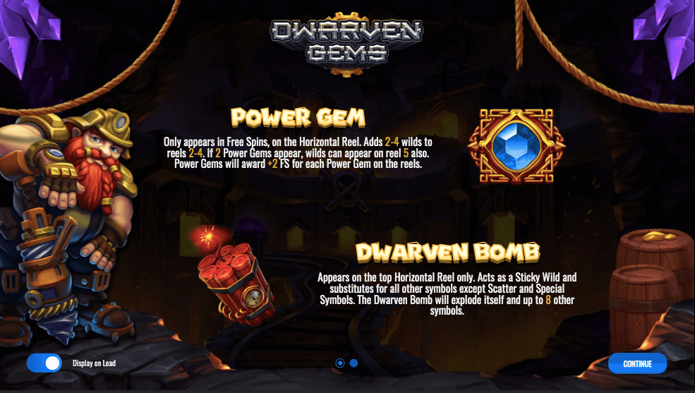 Dwarven Gems Megaways vinsttabell.
