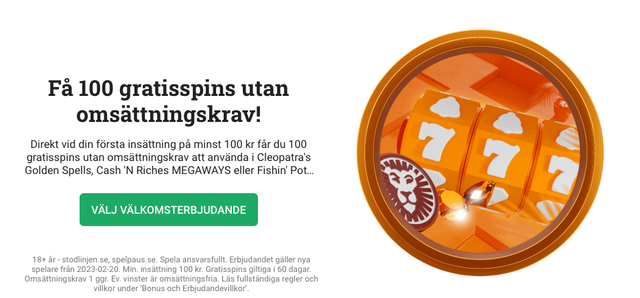 LeoVegas erbjudande med free spins utan omsättning