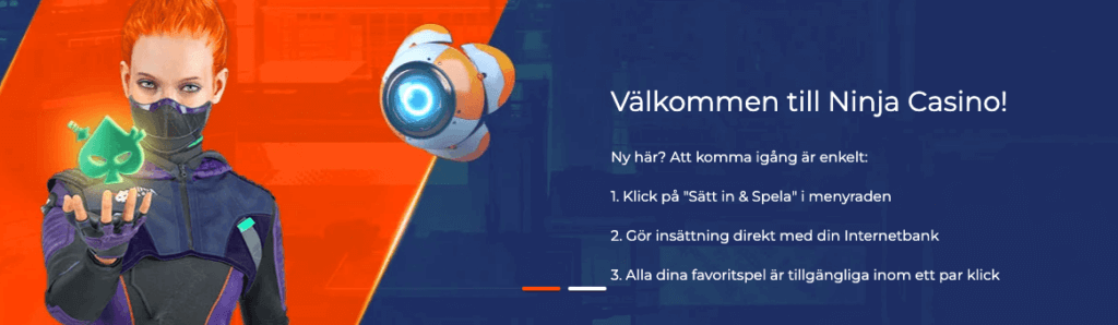 Ninja Casinos startsida
