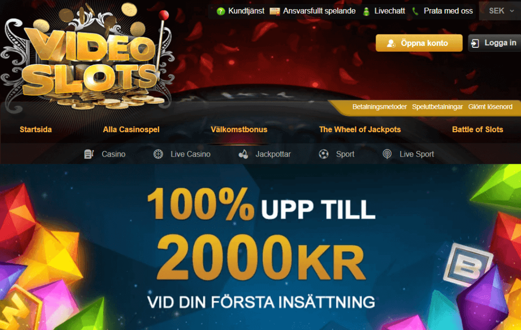 Videoslots välkomstbonus