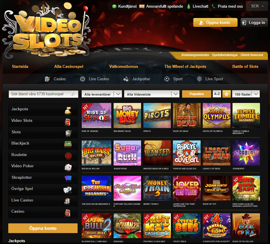 Videoslots slots