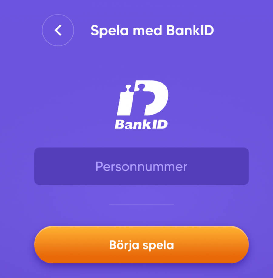 Skapa konto med BankID hos Pop Casino