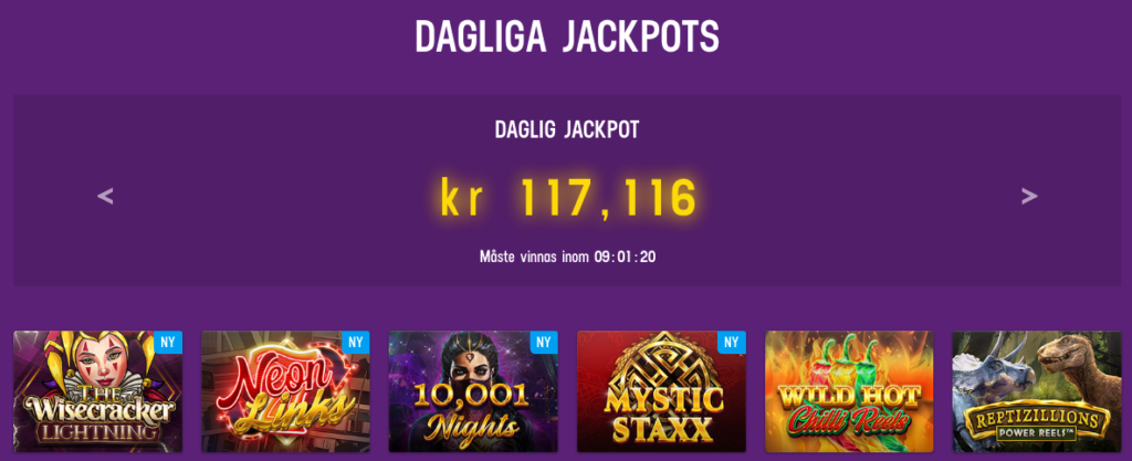 Lucky Casino dagliga jackpottar