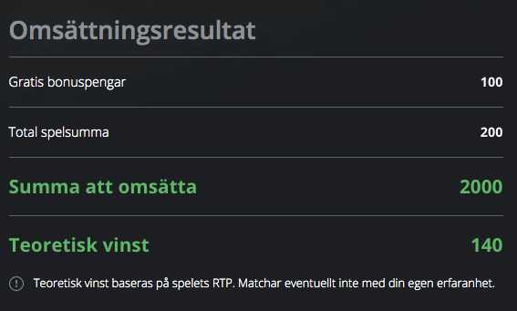 Omsättningskalkylator