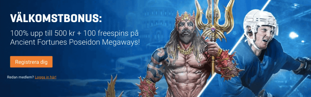 Ancient Fortunes Poseidon Megaways free spins hos NordicBet