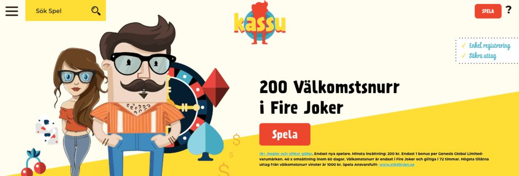 Få välkomstsnurr i Fire Joker hos Kassu Casino