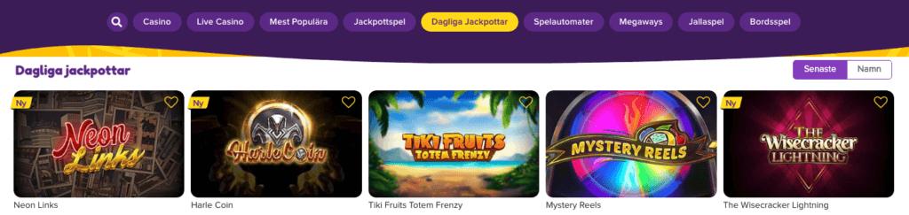 Jalla Casino dagliga jackpottar