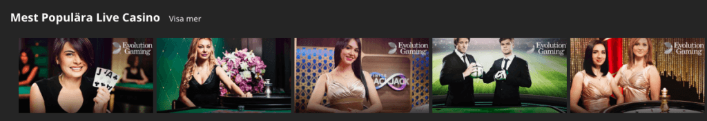 Snabbis Casino live casino.