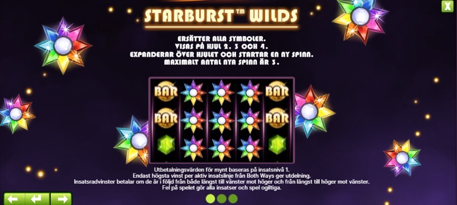 Starburst - wildsymbol & re-spins