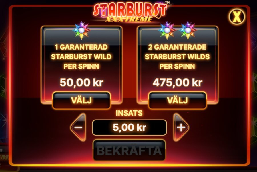 Bonus Buy i Starburst Xxxtreme