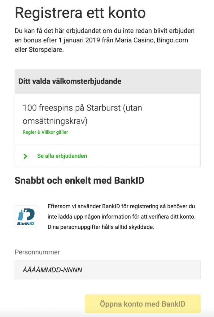 Unibet BankID