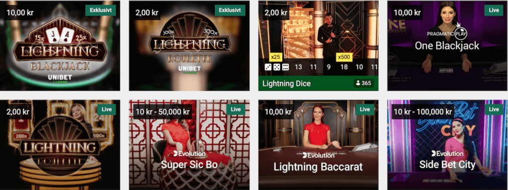Unibet Live Casino