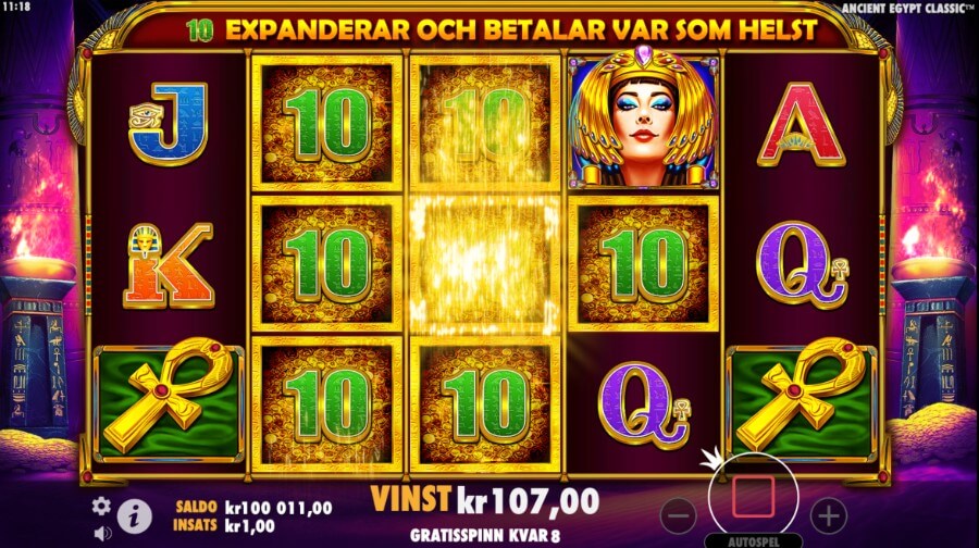 Free Spins läge i Ancient Egypt Classic