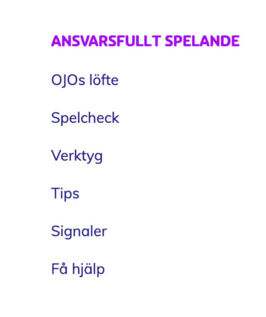 Ansvarsfullt spelande hos Play Ojo
