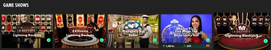 Game Shows hos bet365