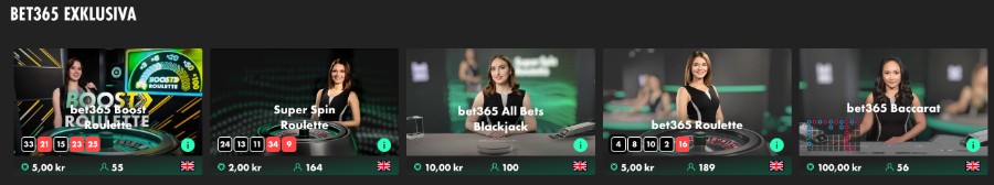 Live casino hos bet365