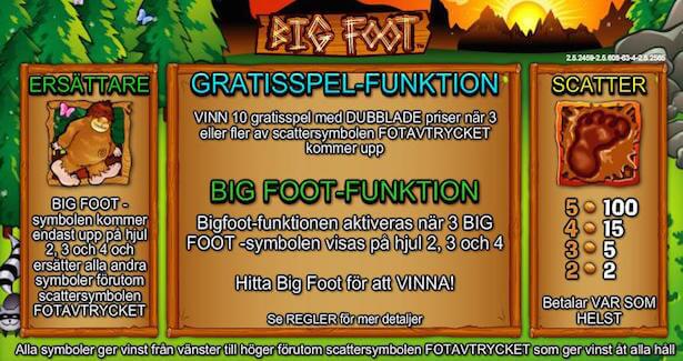 Big Foot Slot Free Spins