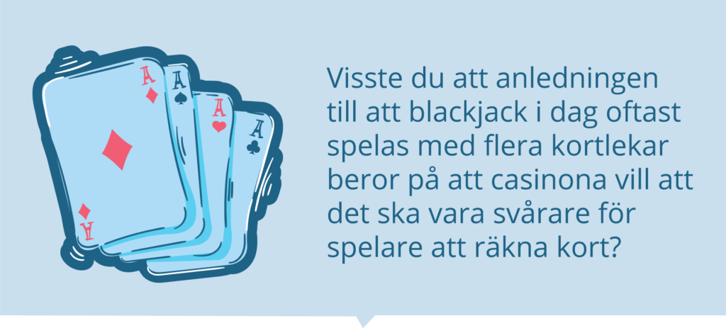 Blackjack med många kortlekar.