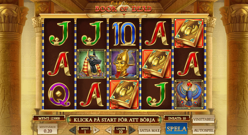 Book of Dead spelplan.
