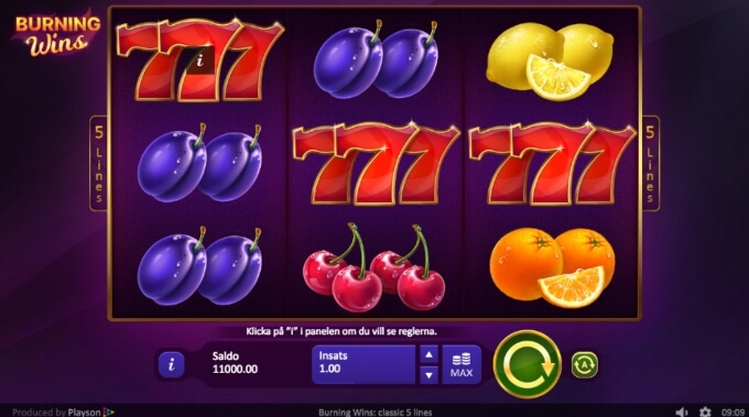 Burning Wins Slot Bonus Game