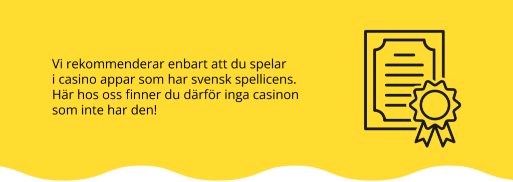 Svensk licens. 