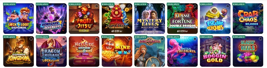 Exklusiva slots hos Casinostugan