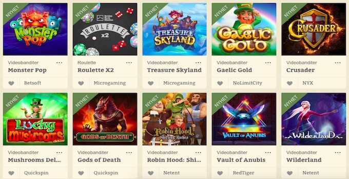 Casinostugan spelutbud