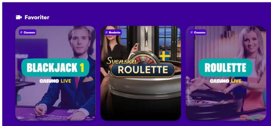 Casumo Live casino